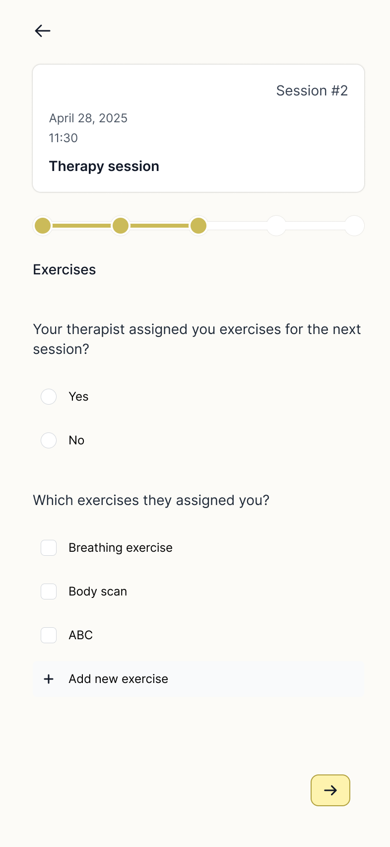 Questionnaire exercises continued